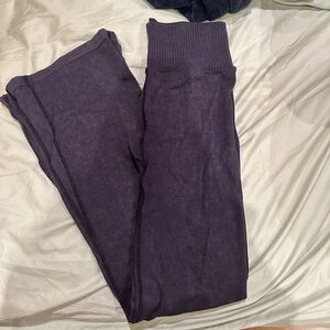 purple flared leggings